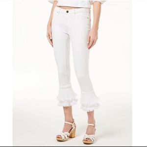 1 State White Tiered Flare Jeans sz 27